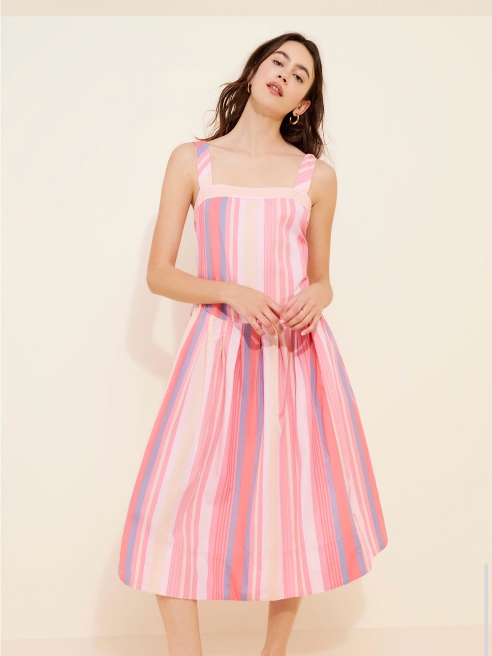 Primavera Stripe Midi Dress - Free People NWT